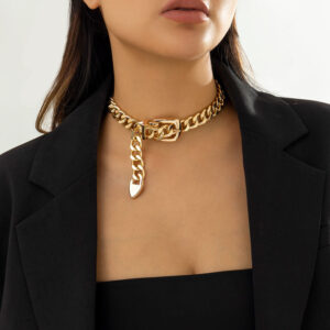 Belt Buckle Aluminum Necklace