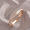 Rose Gold Three-Diamond Shell Bracelet