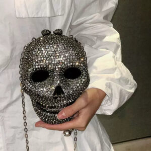Rhinestone Skull Clutch