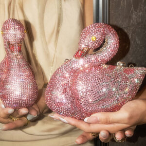 Vintage French Rhinestone Swan Bag