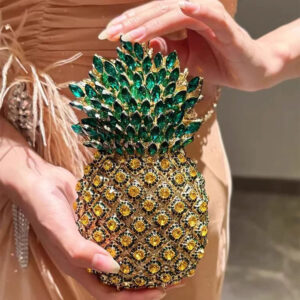 Crystal Rhinestone Pineapple Clutch