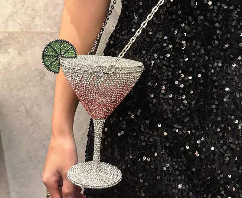 Fairy Cocktail Goblet Diamond-Encrusted with Rhinestones