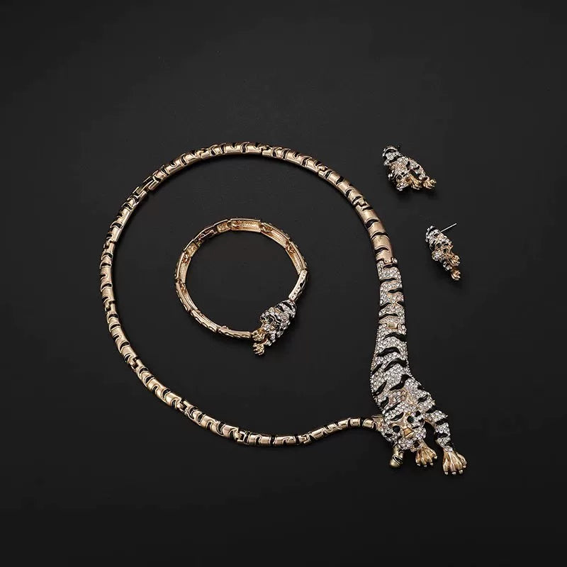 Costume Tiger Three Piece Jewelry Set
