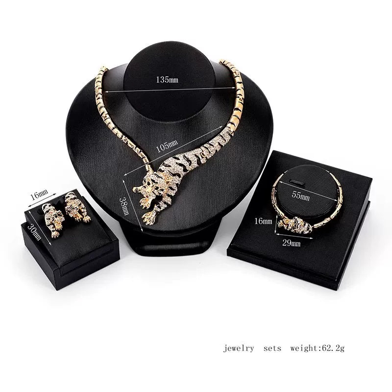 Costume Tiger Three Piece Jewelry Set